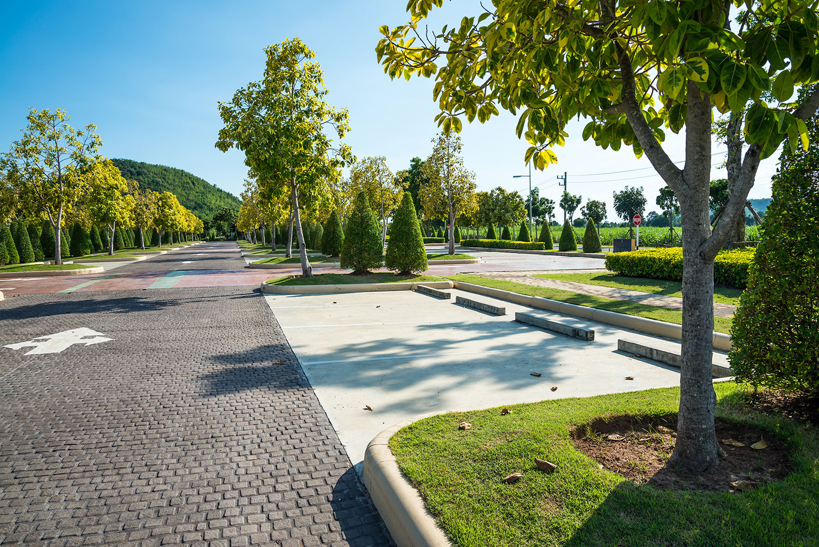 Extruded concrete curb installation